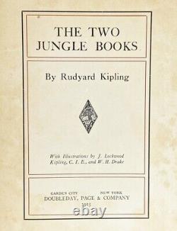 1925 THE JUNGLE BOOK Antique FIRST EDITION STATED Rudyard KIPLING art COLOR B&W