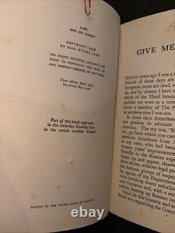 1936 Give Me Liberty / Rose Wilder Lane Libertarian HC DJ Rare Antique