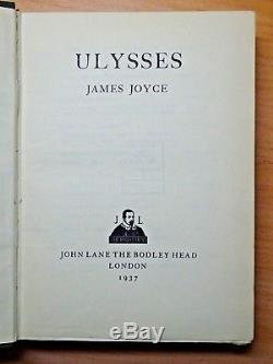 1937 Ulysses JAMES JOYCE First Edition WITH DUSTJACKET! Ex Rare Antique Book 1st