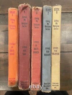 1940's Living My Religion Series Book 3,4,6,7,8 Benziger Bros. RARE
