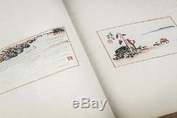 1952 RARE CHINESE BOOKS Qi Baishi Zhang Da 200 PAINTINGS WOODCUTS IN 2 VOLUMENS