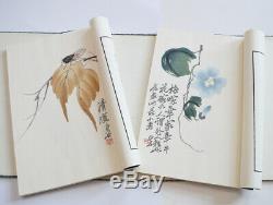 1955 RARE CHINESE BOOKS Qi Baishi Zhang Da PAINTINGS WOODCUTS IN 2 VOLUMENS