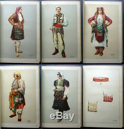 1959 Folk art in Albania Costumes Russian USSR Vintage Illustrated Book Rare Old