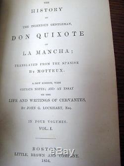 1st Edition thus DON QUIXOTE Miguel Cervantes SET 4V ANTIQUE 1854 Classic RARE