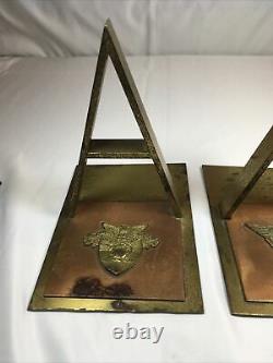 2 ANTIQUE WEST POINT MILITARY ACADEMY BOOKENDS BOOK ENDS 1934 extremely rare HTF