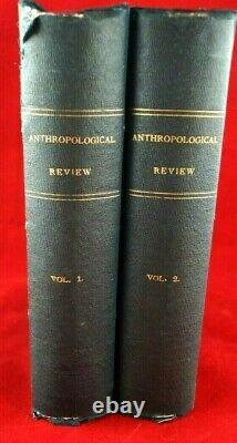 (2) Vols. Anthropological Review Vols 1&2 1863 + 1864 Hc Antique Rare Books