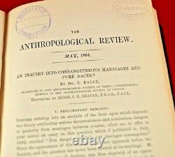 (2) Vols. Anthropological Review Vols 1&2 1863 + 1864 Hc Antique Rare Books