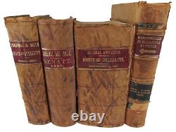 4 RARE Antique Law Books Senate House Bills VA WV Virginia West Virginia Leather