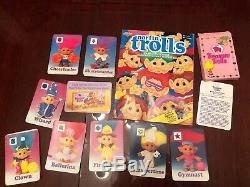 45 Vintage TROLL Dolls Lot. RARE 80s 90s RUSS DAM Game & Sticker Book