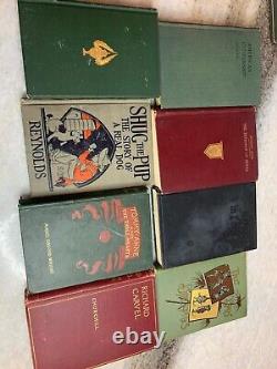 8 Vintage Antique Hardcover Canvas Gilt Gilded Books Book Estate Collection