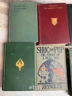 8 Vintage Antique Hardcover Canvas Gilt Gilded Books Book Estate Collection