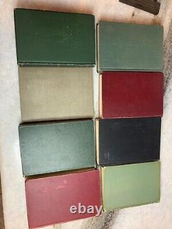 8 Vintage Antique Hardcover Canvas Gilt Gilded Books Book Estate Collection