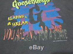 90s RARE Goosebumps Stine Book Cult Horror Double Sided Vintage T-Shirt M