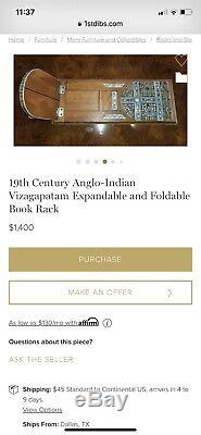 A RARE SADELI Exhibition Quality EXPANDABLE, BOOK RACK, Ango-indian C. 1850