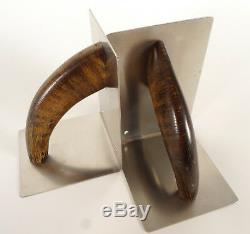 A pair of rare and extraordinary Carl Aubock (Auböck) Bookends. Book Ends