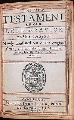 ANTIQUE 1657 ULTRA-RARE PURITAN KING JAMES HOLY BIBLE RULED-IN-RED Jesus KJV