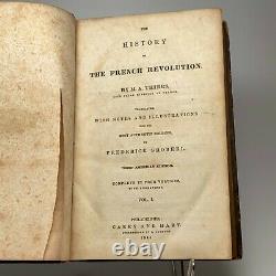 ANTIQUE 1844 Set- THE HISTORY OF THE FRENCH REVOLUTION by Thiers, RARE Hardback