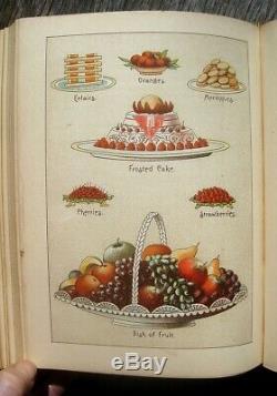 ANTIQUE COOKBOOK Rare Old 1889 Vintage Cookery Pastry CONFECTIONERY Mother's Day