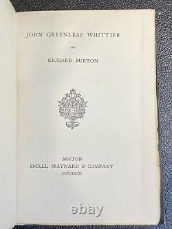 ANTIQUE RARE BOOK 1901 BEACON BIOGRAPHIES'John Greenleaf Whittier 1ST EDITION
