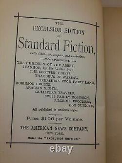 Adventures of Don Quixote Rare Excelsior Version American 1880s Antique Book