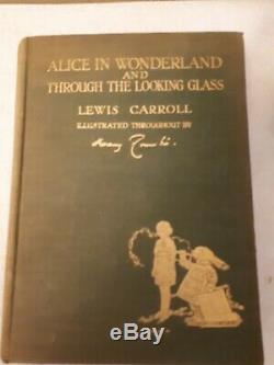 Alice In Wonderland & Through The Looking Glass Lewis Carroll Rare Antique Book