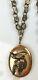 Antique 14k Rose Gold Book Chain Necklace Pendant Lg Locket Bird Rare En901