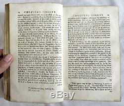 Antique 1786 CHEMICAL ESSAYS Alchemy WATSON Chemistry SCIENCE Leather Bound RARE