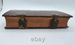 Antique 1813 Rare German Bible Leather Clasp Martin Luther New Testament Book