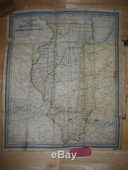 Antique 1837 Illinois In 1837 With Map Amazing Map Book Rare Americana Northwest