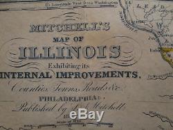 Antique 1837 Illinois In 1837 With Map Amazing Map Book Rare Americana Northwest