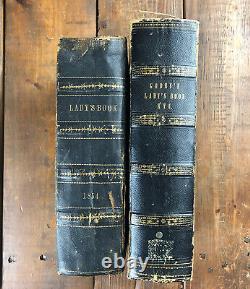 Antique 1854 1843 Godey's Lady's Books RARE ILLUSTRATED FASHION VICTORIAN