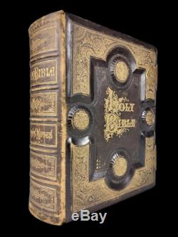 Antique 1873 Browns Self Interpreting Large Family Bible A+ No Inscriptions Rare
