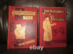 Antique 1880,1902c. H Spurgeon Books-john Ploughman's Talk & Picturesrare Red