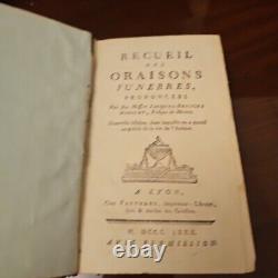 Antique 1880 French Collection Funeral Orations of Eloquence Leather Book