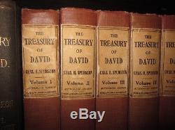 Antique 1885c. H Spurgeon7 Vol. Setthe Treasury Of David3rd. Editionrare