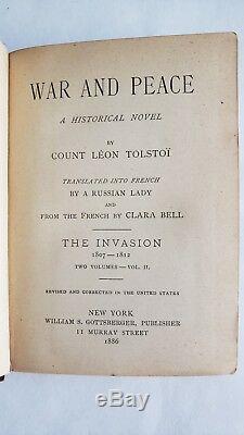 Antique 1886 War And Peace-Tolstoi (Vol. II The Invasion 1807-1812) Rare