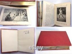 Antique 1890 Lawn Tennis Rackets Fives 1st Ed Book Fore Edge Gilt Painting Rare