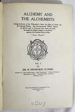 Antique 1907 ALCHEMY AND THE ALCHEMISTS VOL 1 Occult CLYMER Magic Chemistry RARE