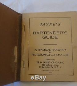Antique 1934 Paperback Book Jayne's Bartender's guide EXTREMELY RARE Great