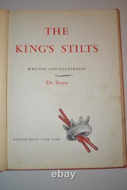 Antique 1939 The King's Stilts by Dr. Seuss 1st Edition Red Cover Book (Rare)