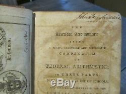 Antique Arithmetic Book American Accomptant 1st illus. US COIN $ Sign RARE c1797