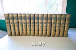 Antique Book Collection Historical Tales-Morris Decorative Staging Green Gilded