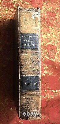 Antique Book FRENCH REVOLUTIONARY WAR Leather Early 1800's Hardback 1825 Rare