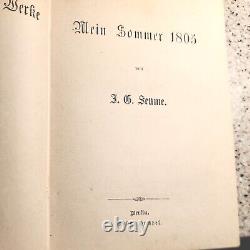 Antique Books Lot Pair 1802 JG Seume Gilt Spine Embossed Cover Rare Home Decor