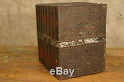 Antique Charles Dickens Tin Book Set Storage Tin (RARE) for 8 Book Set