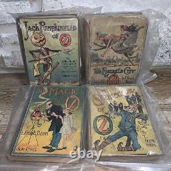 Antique Collection of 4 L. Frank Baum Wizard of Oz books 1910-1929