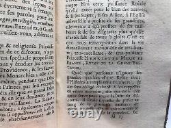 Antique French Collection Funeral Orations of Eloquence Leather Book Date 1695