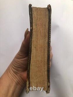 Antique French Collection Funeral Orations of Eloquence Leather Book Date 1695