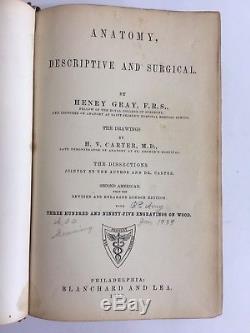 Antique Grays Anatomy Descriptive and Surgical Henry Gray 1862 Leather Rare