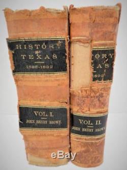 Antique HISTORY OF TEXAS FROM 1685 to 1892 by JOHN HENRY BROWN Texana RARE